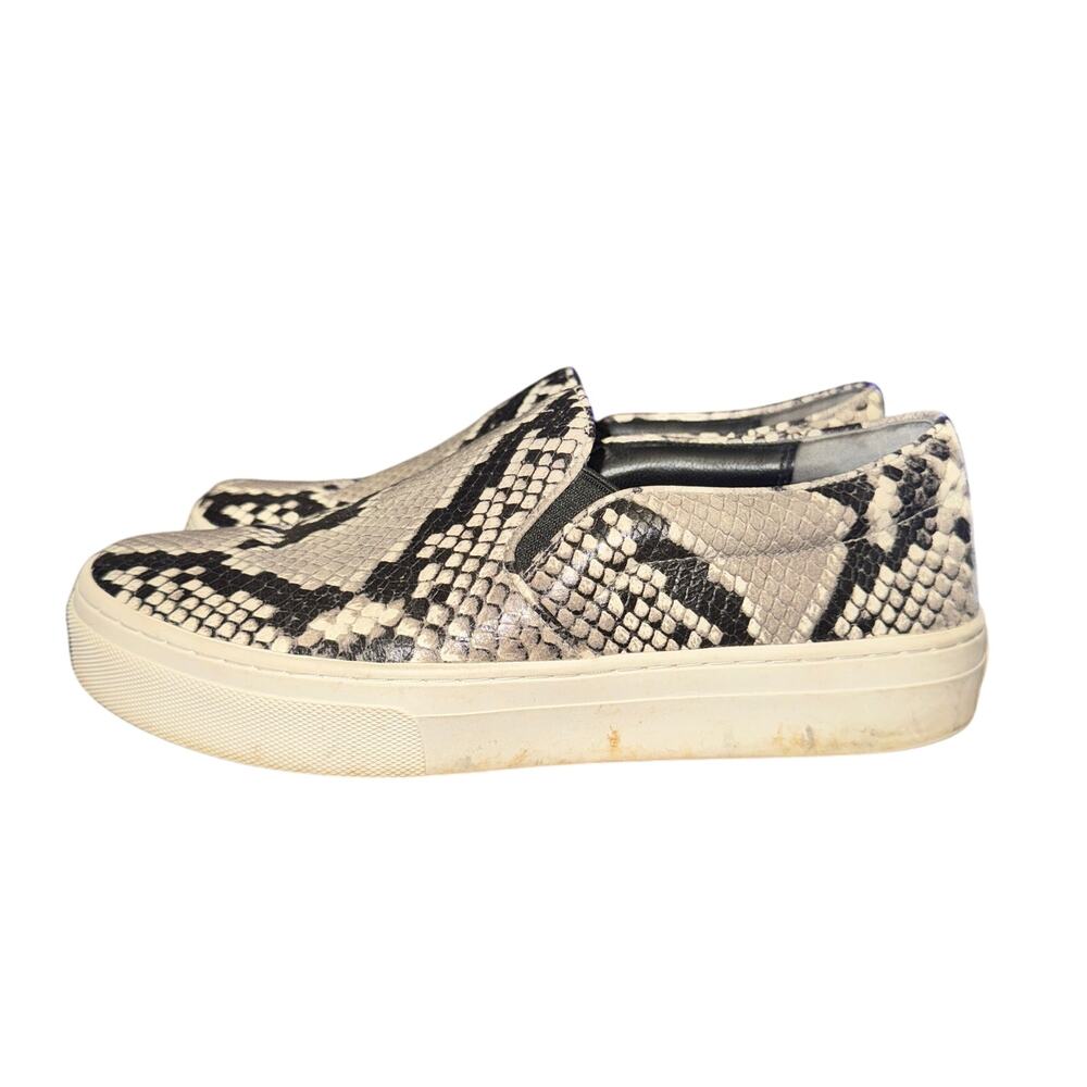 Tory Burch Max Sneakers Women's Size 6.5 M Tan Black Snake Print Leather Shoes